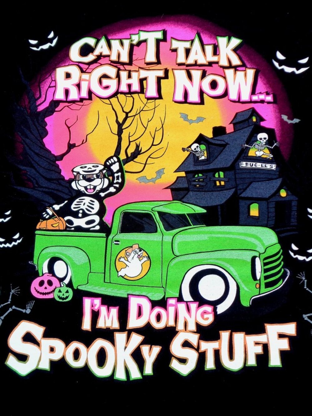 very nice Halloween buc-ees men's large spooky t-shirt